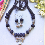 Oxidized Black Cotton Necklace