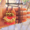 Red Bead, Lorials, Red Fabric 24" Antique Mangasultra
