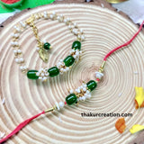 Green Beads Couple Rakhi