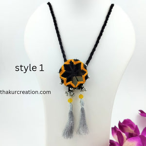 5-1 Yellow Mirror Fabric Necklace Set