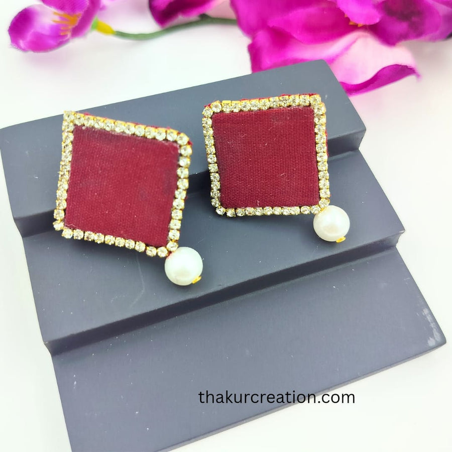 Fabric earing with Diamond chain