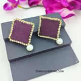 Fabric earing with Diamond chain