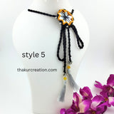 5-1 Yellow Mirror Fabric Necklace Set