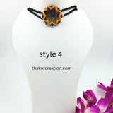 5-1 Yellow Mirror Fabric Necklace Set