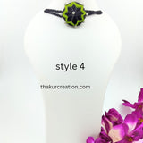 5-1 Green Mirror Fabric Necklace Set