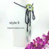5-1 Green Mirror Fabric Necklace Set