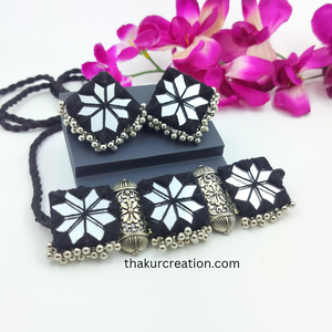 Black Fabric mirror choker