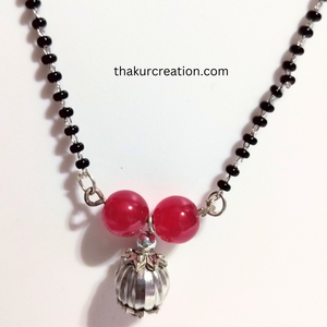 Red Beads Oxidized 18" Mangalsutra