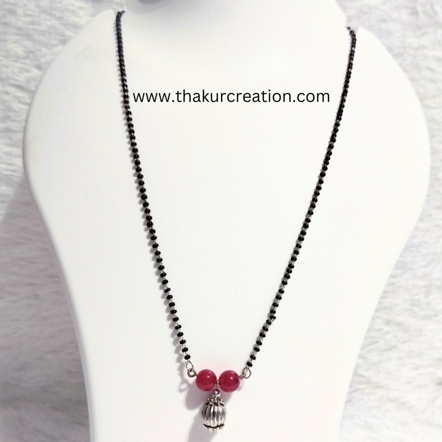 Red Beads Oxidized 18" Mangalsutra