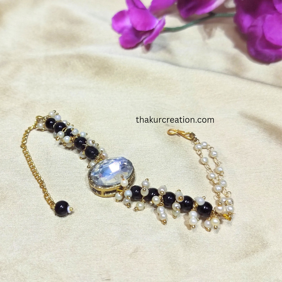 Black Pearl Kundan Bracelet