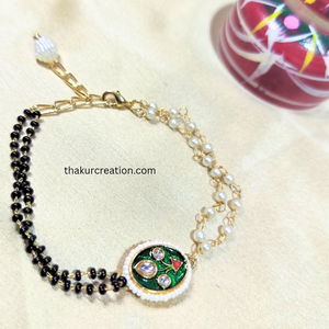 Pearl chain kundan Hand Mangalsutra