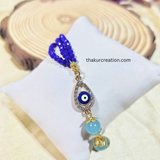 Blue Crystal Beads with Blue Glass Beads Diamond Evil eye Bracelet