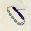 Blue Crystal Beads with Blue Glass Beads Diamond Evil eye Bracelet